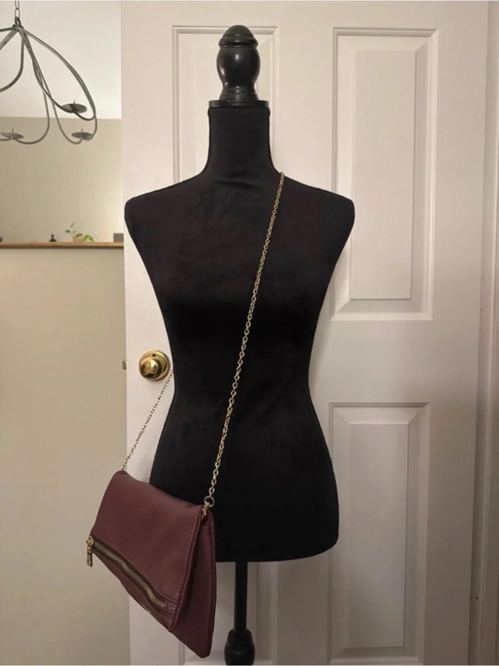 Nine West Women's Fold-Over Chain Shoulder Bag - Burgundy